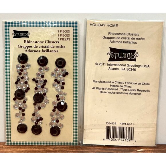 Clear & Red Studio 18 Rhinestone Clusters Crystal Jewel 3 pack for scrapbooking - Picture 1 of 2
